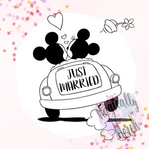 Just Married Mice Mouse Inspired SVG - Great for Cricut! - WDW Bride Honeymoon