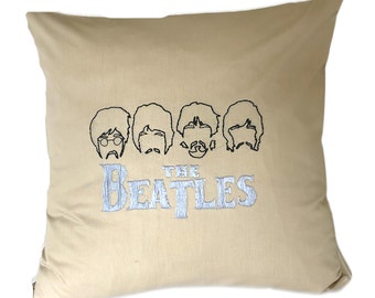 Hand embroidered cushion THE BEATLES