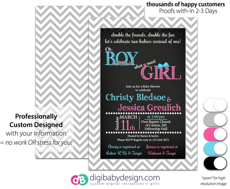 Joint Boy Girl Baby Shower Invitation Oh Boy Sweet Girl Etsy Joint Boy Girl Baby Shower Invitation Oh Boy Sweet Girl Etsy