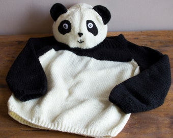 Children's Panda hat and sweater knitting pattern