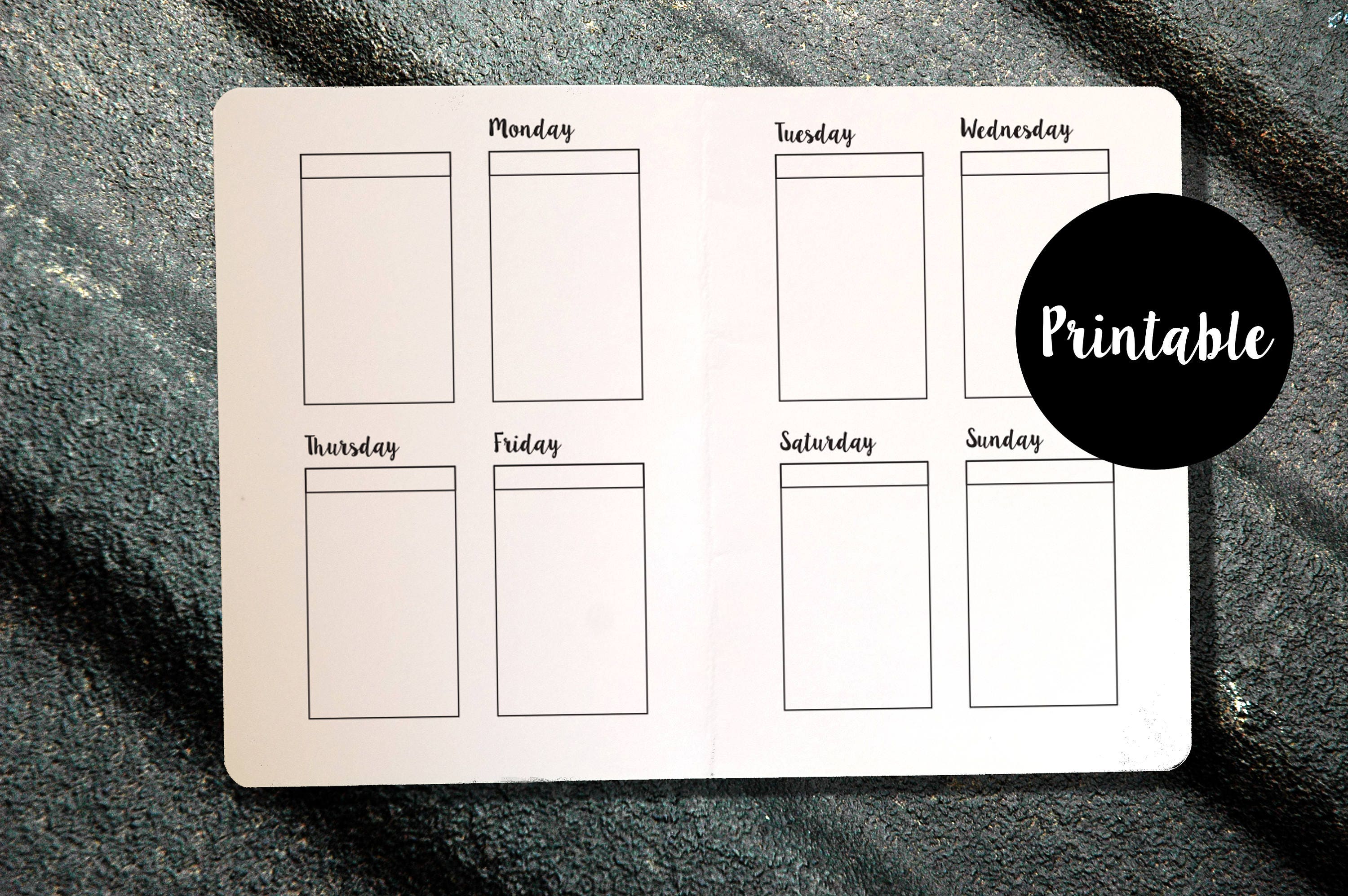 B6 size Weekly Undated Calendar Happy Planner size boxes | Etsy
