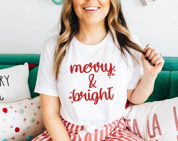 Merry and Bright PNG for Sublimation Or Print, Christmas Sublimation, Christmas Mama PNG, 300 dpi, Commercial Use