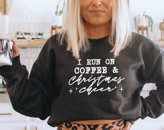 I Run on Coffee and Christmas Cheer PNG for Sublimation Or Print, Christmas Sublimation, Christmas Mama PNG, Leopard png, Commercial Use