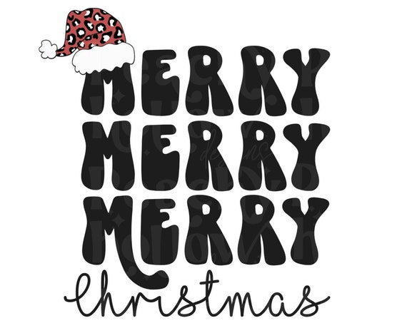 Merry Merry Merry PNG for Sublimation Or Print, Christmas Sublimation, Retro Christmas png, Smiley png, 300 dpi, Commercial Use