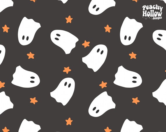 Seamless Halloween Pattern, Seamless Boho Rainbow Ghost Pattern, Seamless Fall Pattern, Seamless Ghost Pattern, Seamless Repeating Pattern