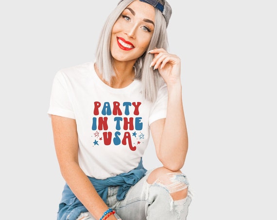 Party in the USA png for Sublimation 4th of July png Wave Font png All American png Summer png Fourth of July