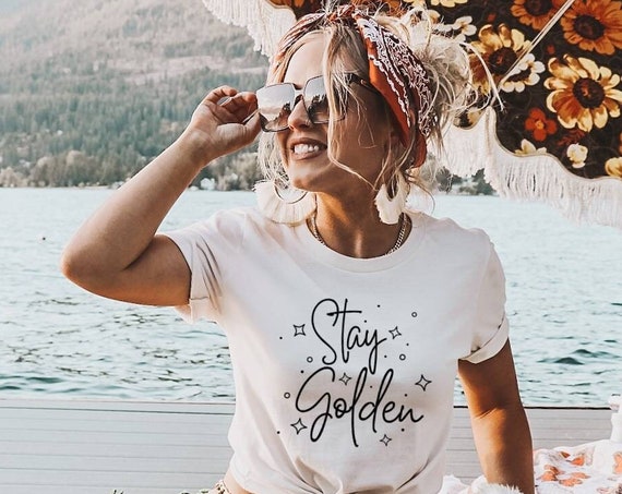 Stay Golden png Sublimation Design Boho Retro Design Downloads DTG Prints 300 dpi - PNG Transparent