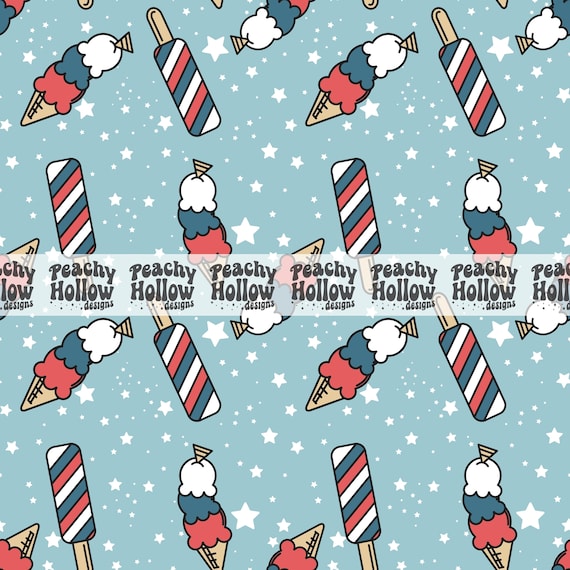 Seamless Fourth of July Pattern Background Paper Repeating Summer Patterns Seamless Retro Commercial Use