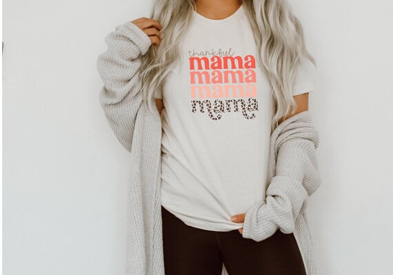 Thankful Mama Stacked PNG Print File for Sublimation Or Print, Fall Sublimation, 300 dpi, Thanksgiving png Print, Fall png, Leopard Mama PNG