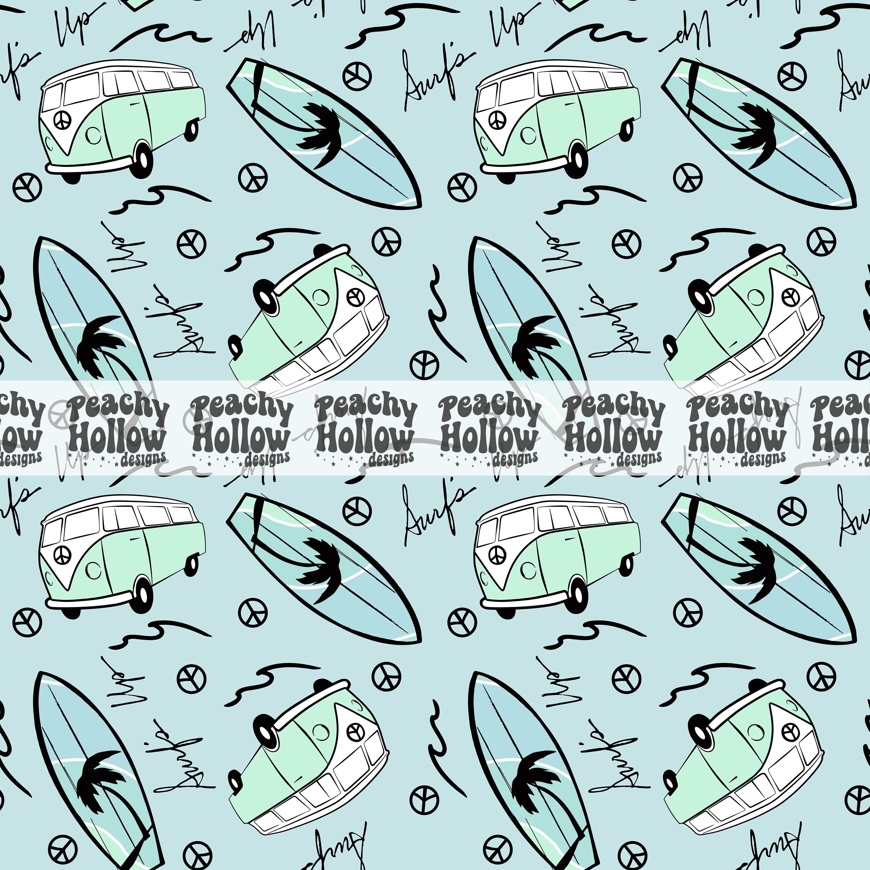 Seamless Surf's up Patterns Surfer Seamless Retro Beach Pattern Surface ...