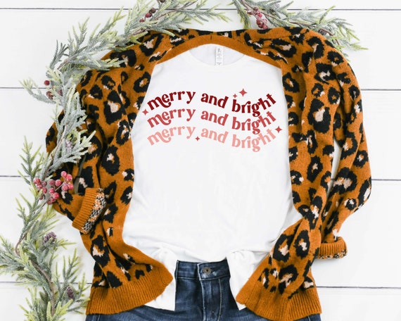 Merry and Bright, Sublimation Designs, Merry Christmas png, Retro Christmas, Mama PNG, 300 dpi, Commercial Use