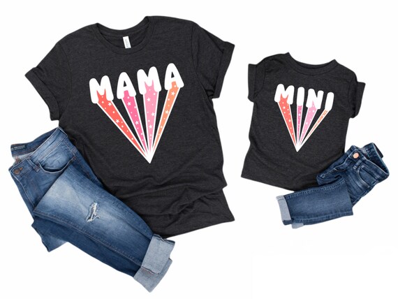 Retro Mama Mini Matching PNG for Sublimation Leopard Mama & Mini png Designs for Sublimation Retro Design DTG Designs 300 dpi Matching Mama