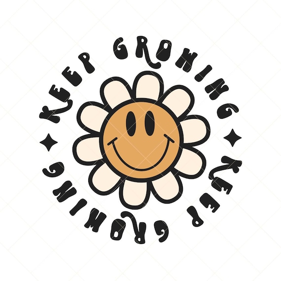 Keep Growing png for Sublimation Smiley Face png Retro png Choose Happy png Design Summer png