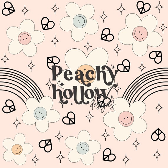 Seamless Smiley Face Pattern, Background Paper, Scrapbook Paper, 12x12, Commercial Use, Sublimation, Retro Patterns, Daisy Rainbow Seamless