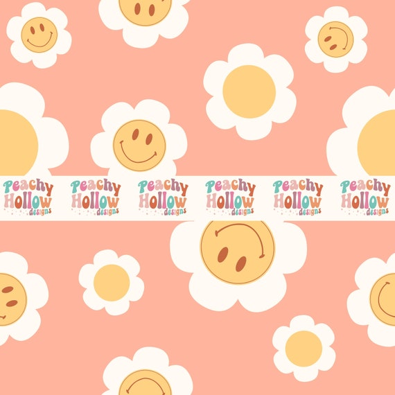 Retro Smiley Seamless Pattern Background Repeating Patterns Sublimation Seamless Happy Face Patterns Commercial Use
