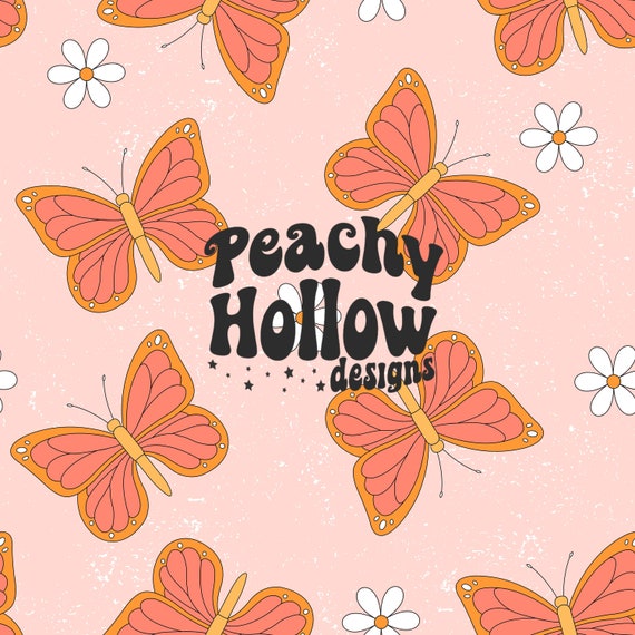 Seamless Butterfly Daisy Pattern Background Repeating Patterns Sublimation Seamless Retro png Smiley Surface Patterns 300 DPI Commercial Use