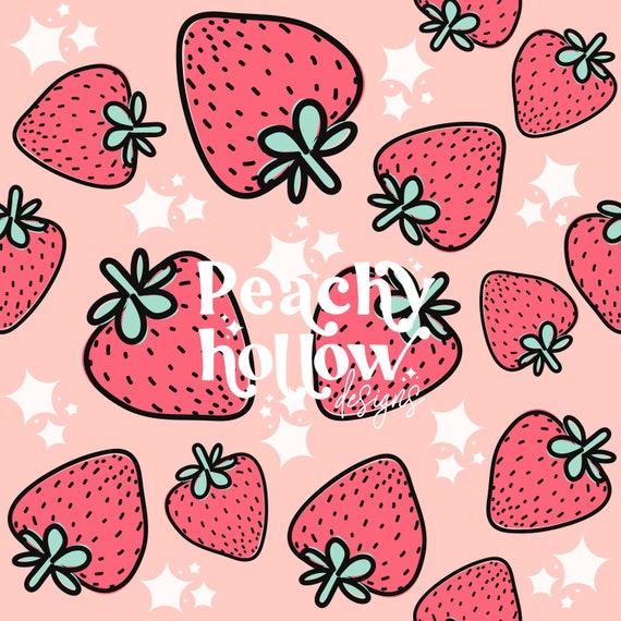 Seamless Retro Strawberry Pattern, Summer Patterns, 12x12, Fabric Designs, Daisy Patterns, Seamless Spring patterns, Sublimation Designs