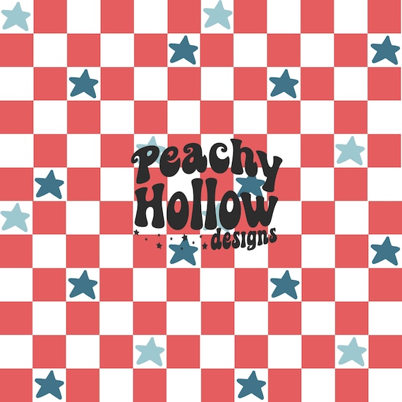 Seamless Fourth of July Checkered Stars Pattern Background Paper Repeating Summer Patterns Seamless Retro Commercial Use