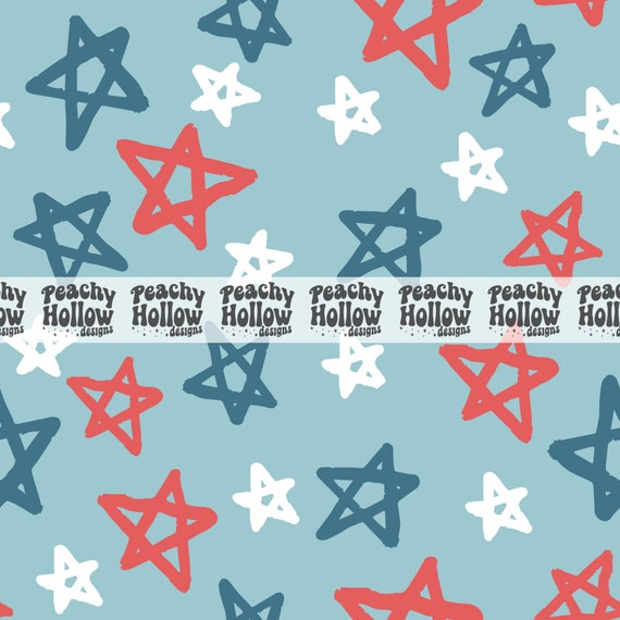 Seamless Fourth of July Stars Pattern Background Paper Repeating Patterns Seamless Retro Commercial Use