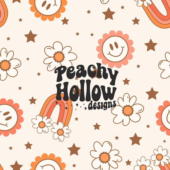 Smiley Retro Seamless Pattern Spring Repeat Patterns for Fabric Sublimation