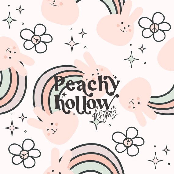Easter Bunny Seamless Pattern Spring Repeat Patterns for Fabric and Sublimation