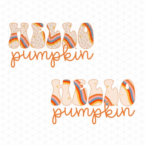 Hello Pumpkin PNG Print File For Sublimation, Fall Sublimation, Colored Font, Thanksgiving png, Leopard PNG, 300 dpi, Commercial Use
