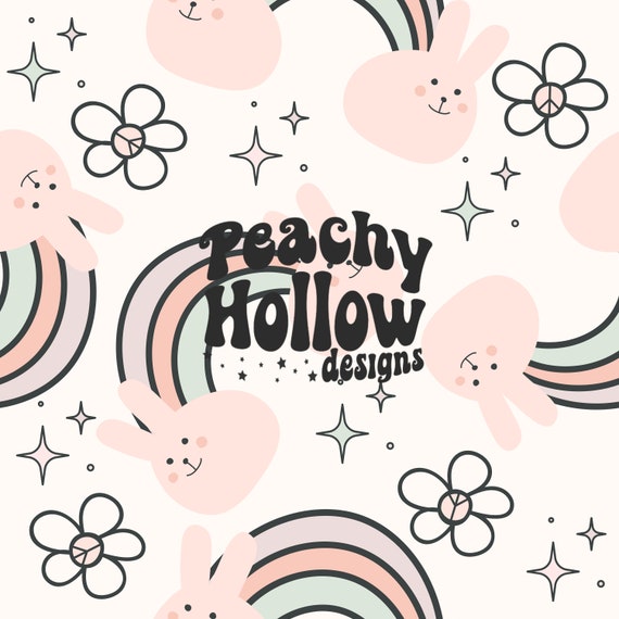 Easter Bunny Seamless Pattern Spring Repeat Patterns for Fabric and Sublimation
