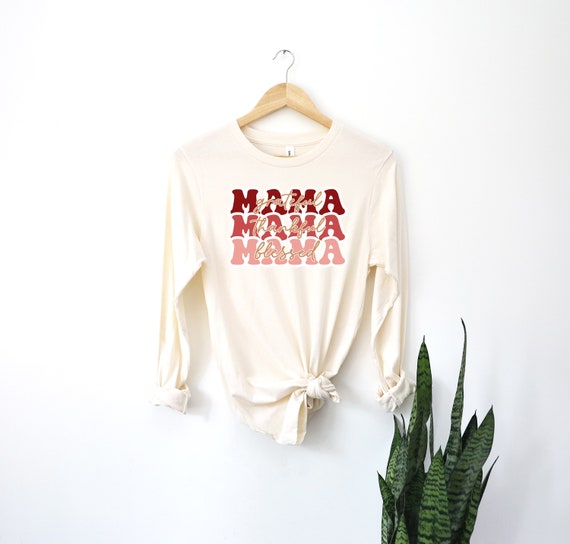 Grateful Thankful Blessed Mama Stacked PNG Print for Sublimation, Sublimation, Autumn, Thanksgiving png, Mama png, Commercial Use, 300 dpi