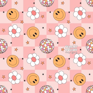 Retro Disco Seamless Summer Checker Pattern Seamless Retro Pattern Surface Pattern Summer Fabric Designs Preppy Checkered Seamless