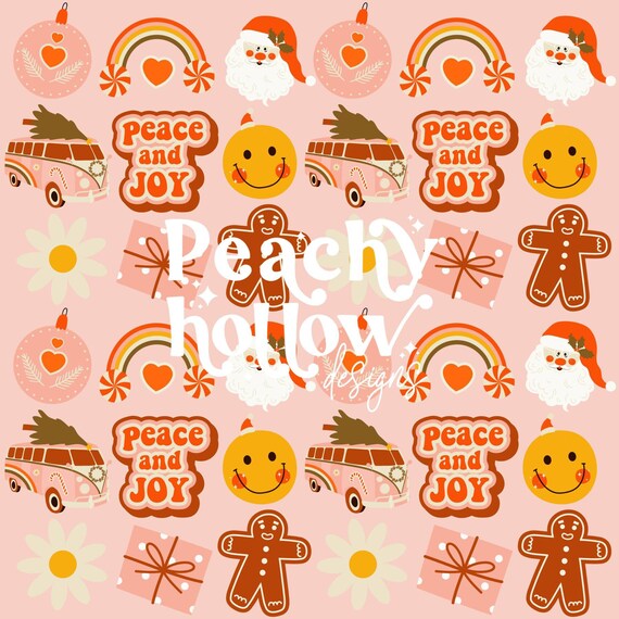 4 Retro Christmas Seamless Christmas Pattern Background Paper, Scrapbook Paper, 12x12, Commercial Use, Sublimation, Smiley Patterns, 300 DPI