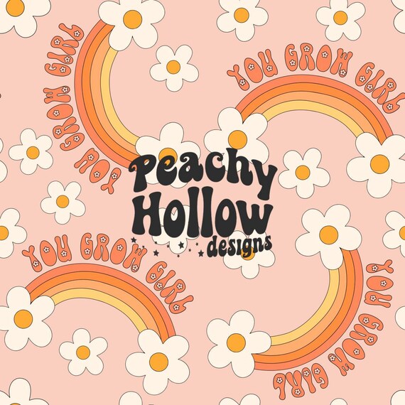 Seamless You Go Girl Pattern Repeating Patterns Seamless Summer Retro Girl Gang Patterns For Fabric Sublimation Commercial Use