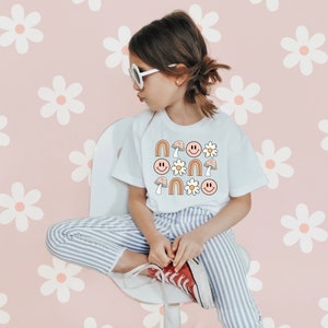 Retro Daisy Smiley Design for Sublimation Happy png Retro png Summer png transparent Background