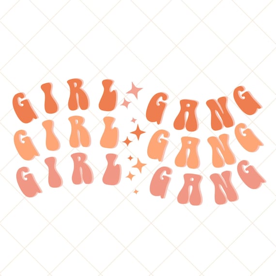 Girl Gang Stacked PNG Print File for Sublimation Or Print, Kids Sublimation, Girl mom, Mom of Girls, Retro Design, kids png, Valentine PNG