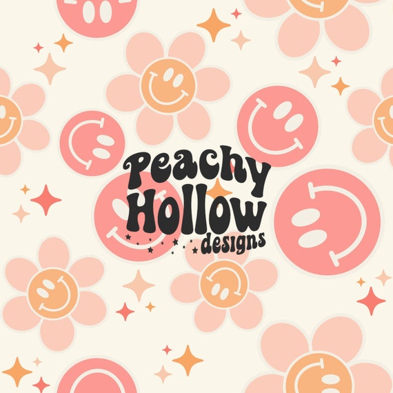 Seamless Smiley Face Pattern Repeating Patterns Sublimation Seamless File Retro Happy Face Patterns 300 DPI Commercial Use