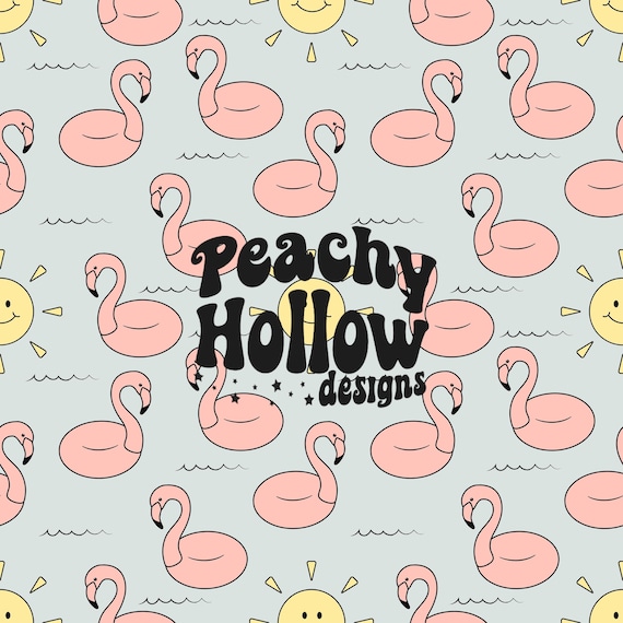 Seamless Flamingo Pattern Background Repeating Patterns Seamless Summer Retro Happy Face Patterns Commercial Use