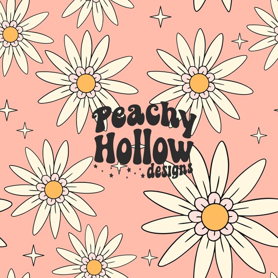 Retro Floral Seamless Pattern Boho Pattern Commercial Use Floral Seamless Pattern Seamless Repeat Daisy Surface Pattern Flower Power 70s