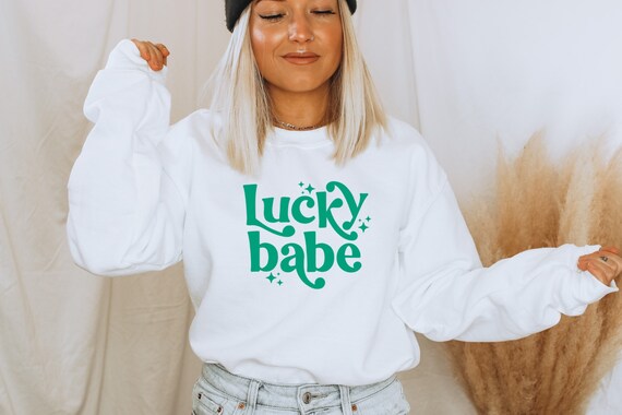 Lucky Babe St Patty's Day Design for Sublimation Lucky png Retro png DTG Designs PNG Saint Patrick's Day png