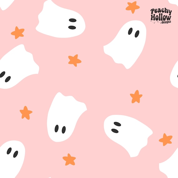 Seamless Halloween Pattern, Seamless Boho Rainbow Ghost Pattern, Seamless Fall Pattern, Seamless Ghost Pattern, Seamless Repeating Pattern