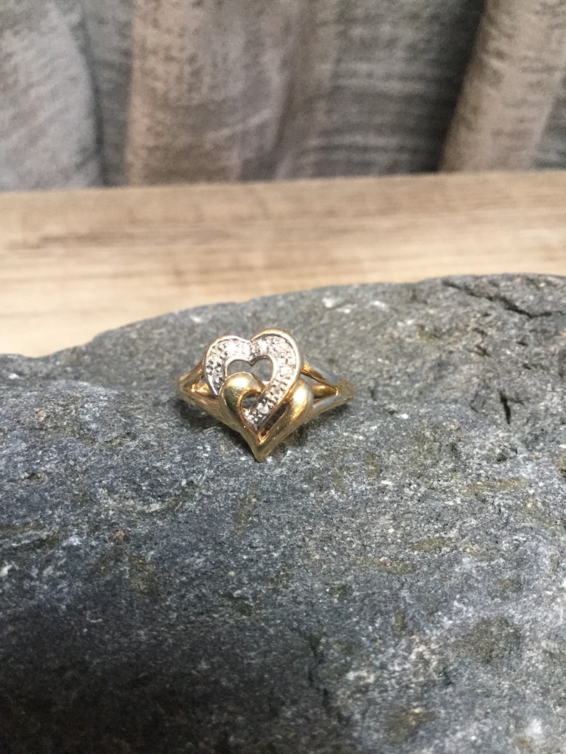 Double Heart Gold Ring