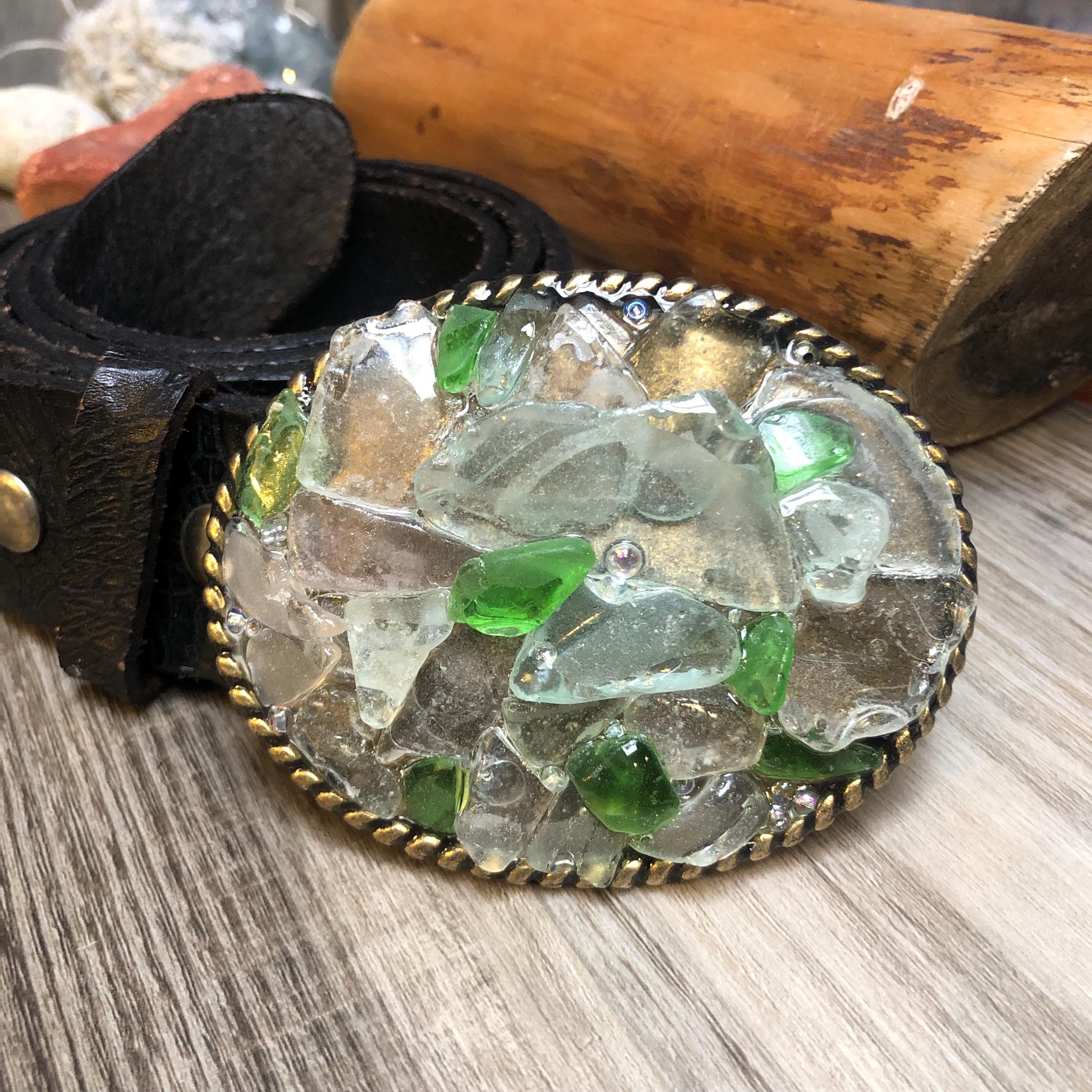 Dichroic Glass Decorated Stretch Fashion Statement Belt Women\'s Small Glitter Belt Buckle - Etsy Sweden main image 4