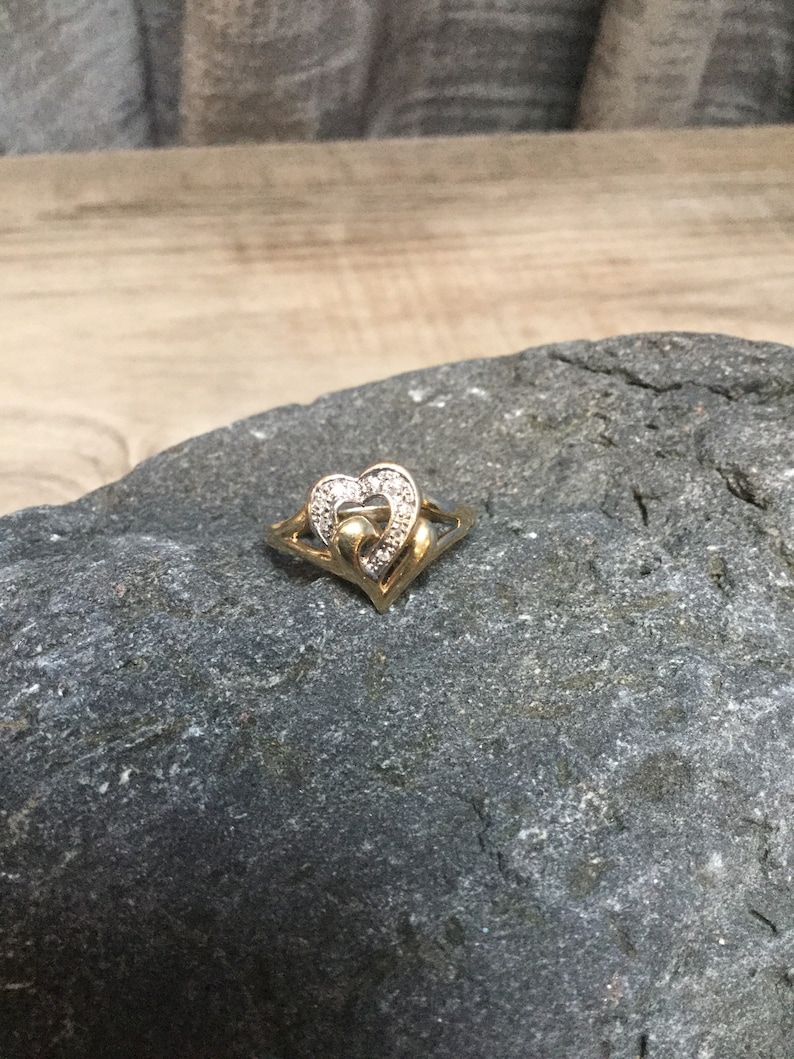 Double Heart Gold Ring