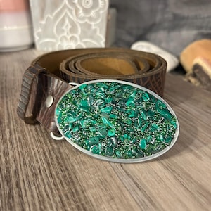Vintage Black Braided Leather Extra Wide Statement belt Malachite Turquoise Vintage Braided Leather Belt With Turquoise Mosaic Buckle  main image 2