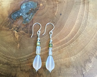 Sea Glass Aquamarine Earrings