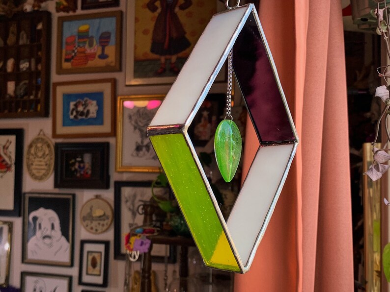 leaf suncatcher glass art Geometric