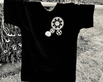 Bike T-shirt, Mechanism T-shirt, Montrea,l 1967,  World Exhibitionn, men's t-shirt, black t-shirt, made in Canada, made in Quebec