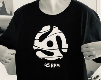 T-shirt "45 RPM", music, women's t-shirt, men's t-shirt, made in Canada, Quebec, Mabie Ecodesign