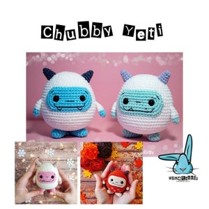 Amigurumi Yeti - Bigfoot crochet pattern. Cute winter, autumn monster toy. Languages: English, Danish, German, French, Norwegian, Spanish.