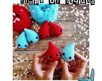 Amigurumi Water Drop, Blood drop crochet pattern. PDF Pattern