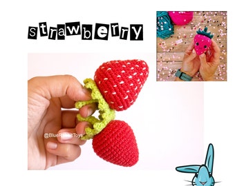 Amigurumi strawberry crochet pattern. 2 sizes. Amigurumi food pattern. DIY berry toy, Summer amigurumi berry. Languages:  English.