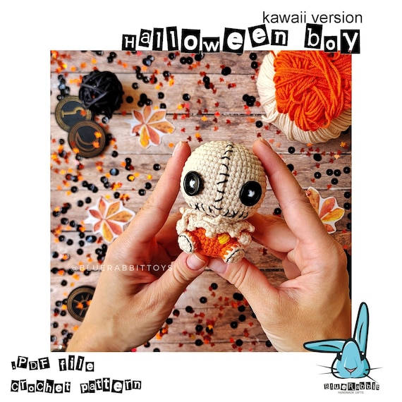 Amigurumi Halloween Boy Crochet Pattern, mini scary doll (PDF Pattern).